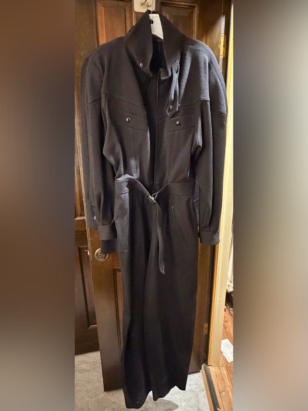 Vintage 80s Escada by Margaretha Ley 2Pc Wool Jumpsuit & Coat Set
